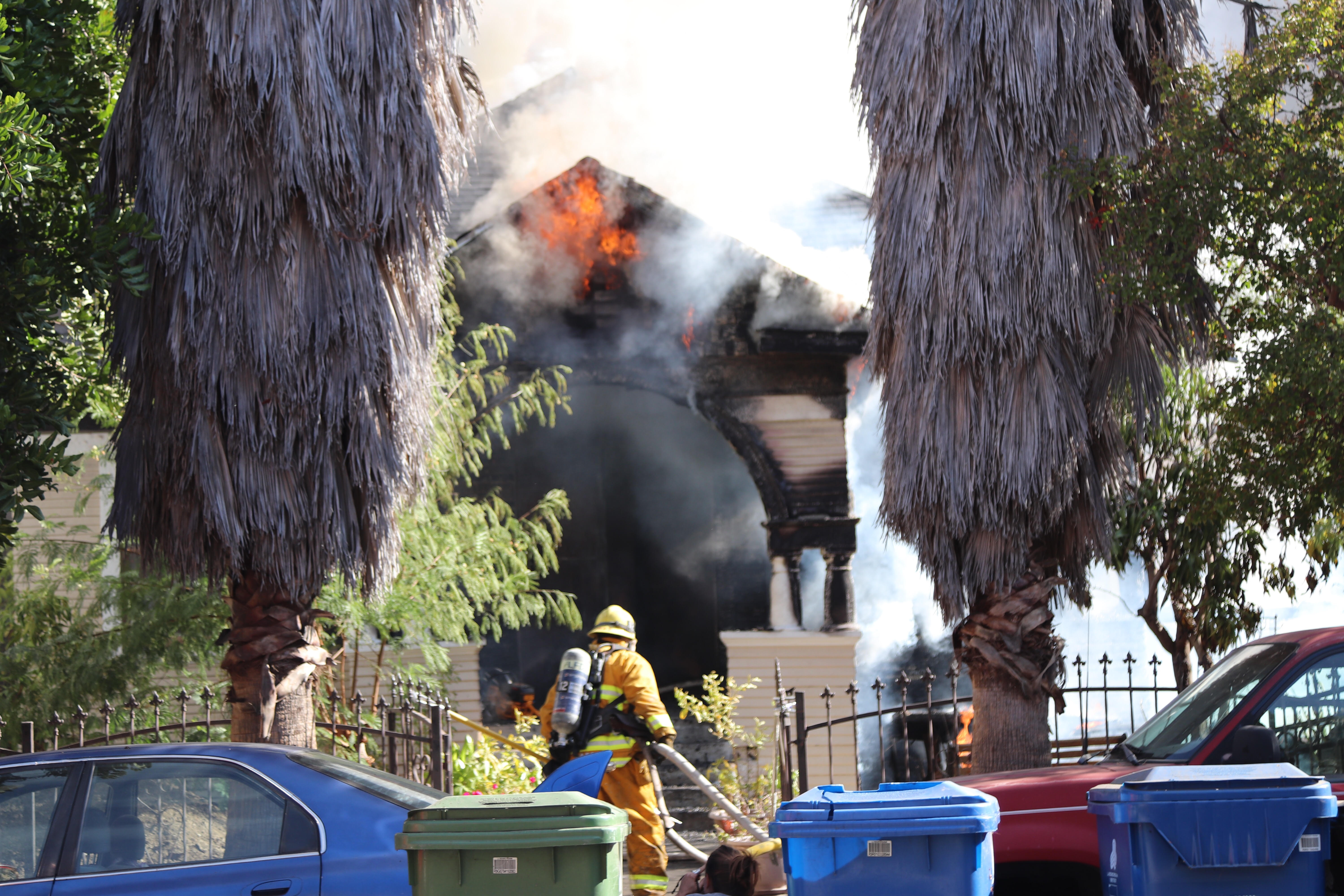 Residential Fire Breaks Out in N Ave 53 Highland Park, Highland Park House Fire, Homes on Fir Highland Park Los Angeles