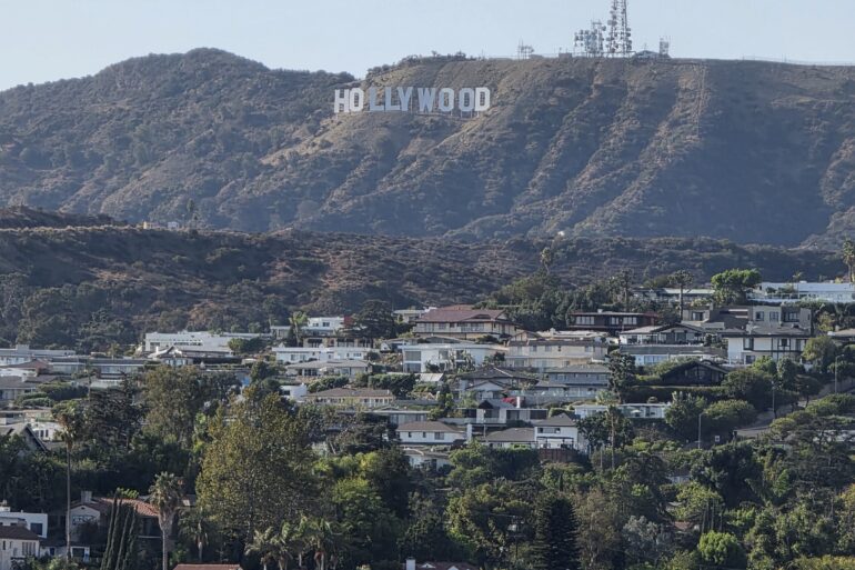 Hollywood sign view from Silver Lake