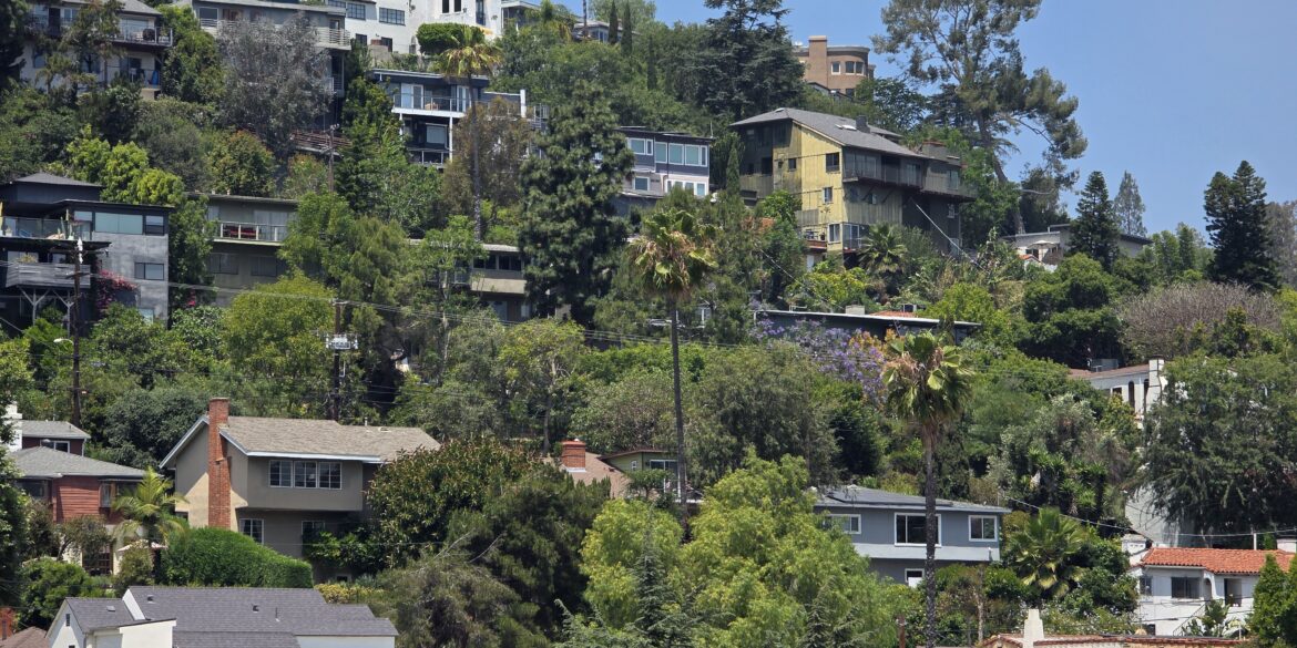 Homes stacked on a leafy Silver Lake hillside