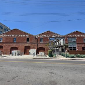 Outside the 100 year old Barker Brothers factory in The Arts District in DTLA
