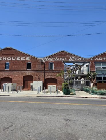 Outside the 100 year old Barker Brothers factory in The Arts District in DTLA