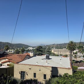 Sweeping views of DTLA from Angeleno Heights neighborhood in Highland Park