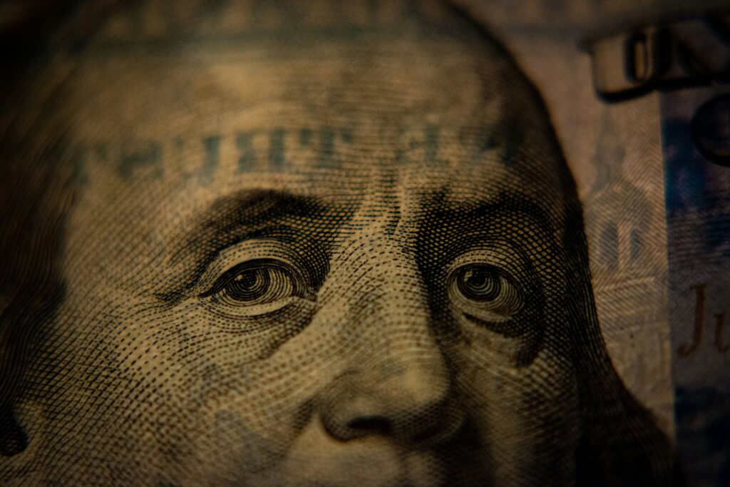 Close up image of a $100 bill