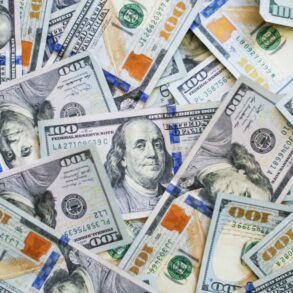 Stacks of $100 bills in U.S Fiat Currency