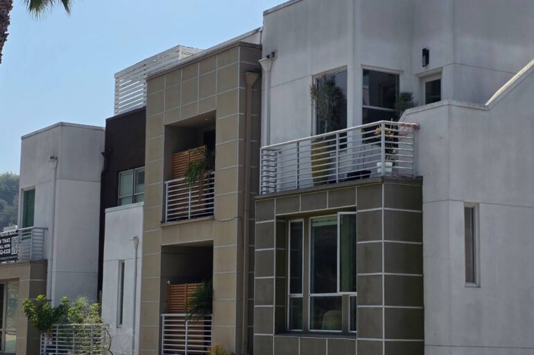 Modern condominium building in Silver Lake, Los Angeles